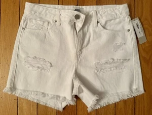 JBD Just schwarz Denim weiß High Rise Distressed Denim Shorts M NEU - Bild 1 von 8