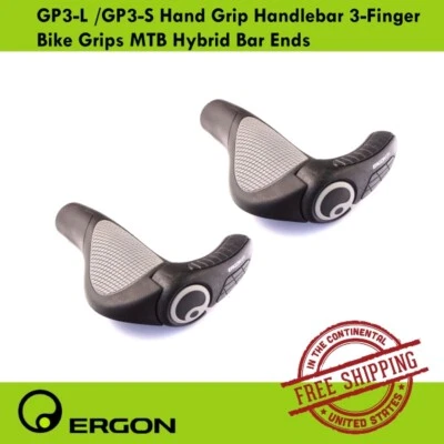 Ergon GP3-L /GP3-S Hand Grip Handlebar 3-Finger MTB Bike Grips Hybrid Bar Ends - image 1 of 3