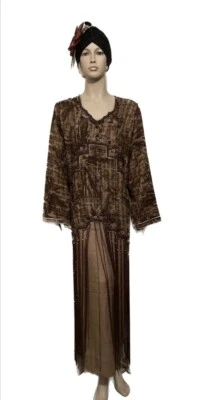 Roaring 20’s Flapper Dress Costume w Accs Great Gatsby 1920’s XL Unique - Image 1 of 4