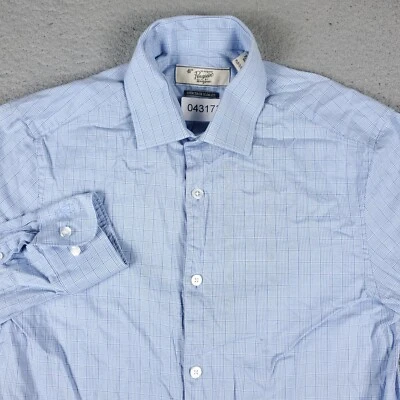 Penguin Shirt Mens 14.5 Blue Plaid Dress Button Up Long Sleeve - Image 1 of 4