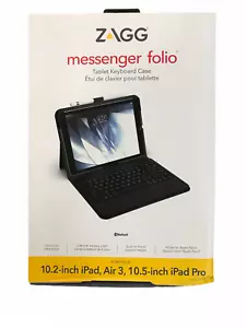ZAGG Keyboard Messenger Folio, Charcoal - For Apple iPad 10.2", Air 3, 10.5" Pro - Picture 1 of 2