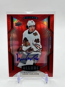 20-21 Upper Deck Allure Red Rainbow Auto Rookie RC Lucas Carlsson #103 - Picture 1 of 2