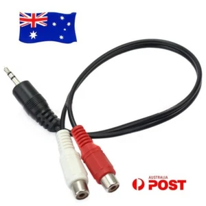New 3.5mm Stereo Audio Male to 2RCA 2 RCA Female Splitter Cable AUX Adapter Cord - Picture 1 of 1