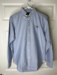 Jungen American Living Langarm Hemd mit Kragen Größe L (16-18) 100% Baumwolle blau - Bild 1 von 5
