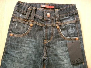 (C246) Dunkelblaue CLOSED Boys Jeans Bootcut Hose mit Nähten in Orange gr.92 - Picture 1 of 3
