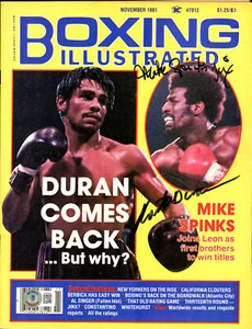 Roberto Duran & Michael Spinks Autographed Boxing Illustrated Magazine Beckett - Picture 1 of 3
