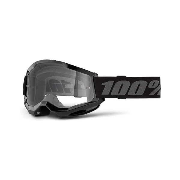 MASCHERINA-MASCHERA 100% STRATA 2 BLACK TRASPARENTI OFF ROAD MOTO CROSS