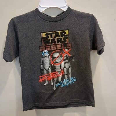 Boys Gray Star Wars Rebels T-Shirt Tee Shirt -  Kids Small (Size 4)  - Image 1 of 4