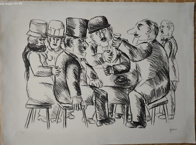 FRANZ BORGHESE-"I COMMENDATORI"-LITOGRAFIA-GARANZIA GRAFICA D'ARTE LOMBARDI-ROMA - Immagine 1 di 4