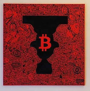 Modernes Krypto-Gemälde - BTC 13# - WIRD IN 14 TAGEN GEFERTIGT UND GELIEFERT! - Picture 1 of 2