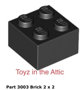 Lego 2x 3003 Black Brick 2 x 2 Polaris 1 Space Lab 6972 - Picture 1 of 1