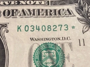 DOLLAR BILL - $1 Bill **FANCY BILL*** STAR NOTE ** Run 250K, SHEET Run - Picture 1 of 3
