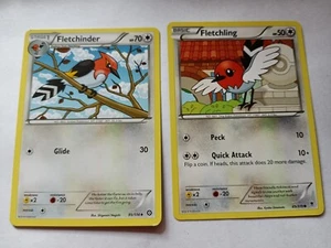 Pokémonkarten Evolution 2er Set Karten, FLETCHINDER Stufe 1, FLETCHLING Basic - Bild 1 von 1