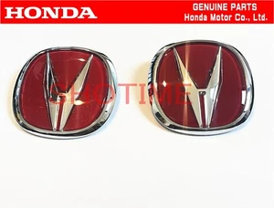 HONDA ACURA GENUINE INTEGRA TYPE-R Front & Rear RED Badge Emblem OEM ITR - Picture 1 of 2