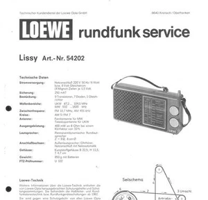 Loewe Original Service Manual für Lissy Art.-Nr. 54202 - Picture 1 of 1
