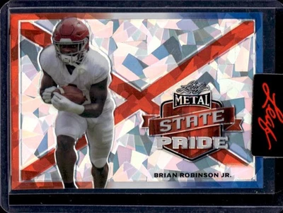 2022 Leaf Metal Draft Brian Robinson Jr Red Blue State Pride Unsigned Proof #1/1 - Image 1 of 2