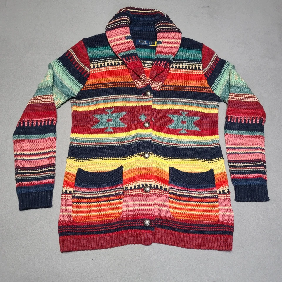 Polo Ralph Lauren Suéter Para Mujer XS Cárdigan Beacon Suroeste Azteca Chal Cuello Foto 1 de 4