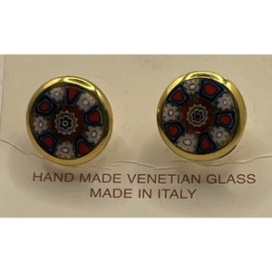 Venezianische Murano Glas Millefiori Manschettenknöpfe für Männer Italienisches Glas Manschettenknöpfe - Bild 1 von 4