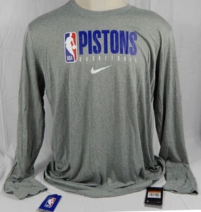 2019-20 Detroit Pistons Team Issued Grey Long Sleeve Training Shirt Nike XXLT 0S - Picture 1 of 8
