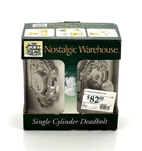 NOSTALGIC WAREHOUSE Single Cylinder Deadbolt Victorian Satin NIckel NIP - Picture 1 of 6