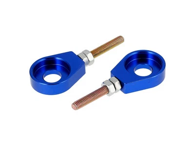 Set: 2x Kettenspanner für Schwinge, Aluminium Blau eloxiert - Simson S51, S50, S - Bild 1 von 4