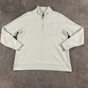 Billy Reid Shirt Herren XXL Langarm 1/4 Zip Pullover hellblau gerippt - Bild 1 von 11