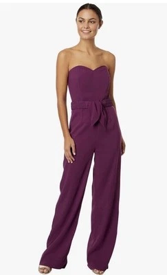 Lilly Pulitzer Rosalie Strapless Jumpsuit Amarena Cherry Purple Size 4 NWT $238 - Image 1 of 4