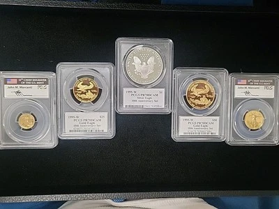 1995-W "10th Anniversary Set" PCGS PR70DCAM John Mercanti Flag Label With ASE - Image 1 of 4