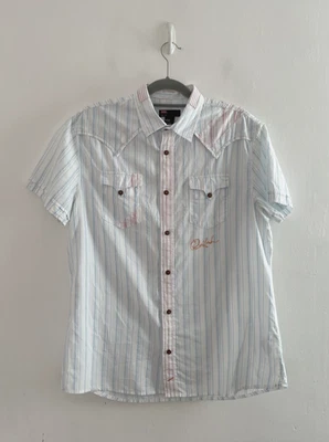 Diesel Shirt Mens Embroidered Western Short Sleeve Cotton Blend VTG Size XXL - Image 1 of 4