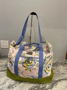 Matilda Jane Up and Away Weekender Tote Bag Large Duffle Purple Floral Dots - Picture 1 of 10