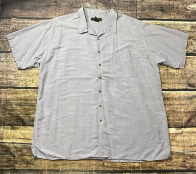 Camisa George Foreman Para Hombres 3XL Alta Seda Palmeras Botones Bolsillo Playa Foto 1 de 4