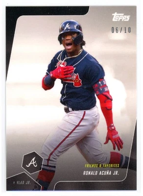 2019 Topps X Vlad Jr. White Parallel Ronald Acuna Jr. 06/10 Atlanta Braves #34B - Image 1 of 2