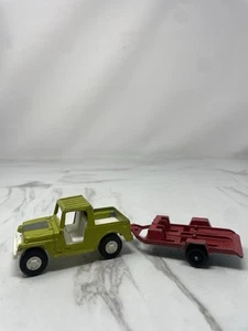 1969 TOOTSIE TOY Vintage JEEP & TRAILER Metal Die Cast Chicago ILL Tootsietoy - Picture 1 of 11