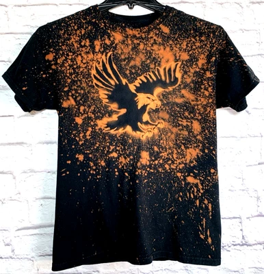 Camiseta Fruit of the Loom Platino Negra y Naranja Tie Dye Eagle Juvenil Talla Pequeña Foto 1 de 4