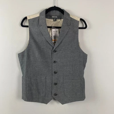 Kenneth Cole Reaction Gray Button Button Down Vest Mens Small - Image 1 of 4