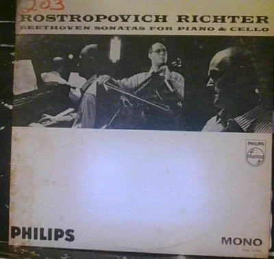 ROSTROPOVICH / RICHTER / BEETHOVEN sonatas for piano & cello ( classical ) 2lp  - Image 1 of 3
