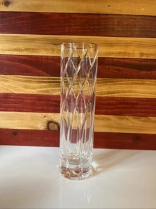 Tiffany & Co Schilf Wirbelschliff Kristall Zylinder 8" Knospe Vase Kunstglas Germany - Bild 1 von 3