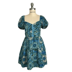 NWT House of Harlow 1960 women’s linen blend smocked puff sleeve dress sz small - Picture 1 of 6