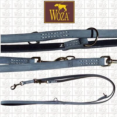 Premium Hundeleine Handgenäht Vollleder WOZA Rindlederleine Runde Kanten LE2036