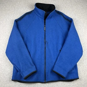 Woolrich Technowool Full Zip Jacket Wool Blend Blue Mens Large Activewear - Picture 1 of 11