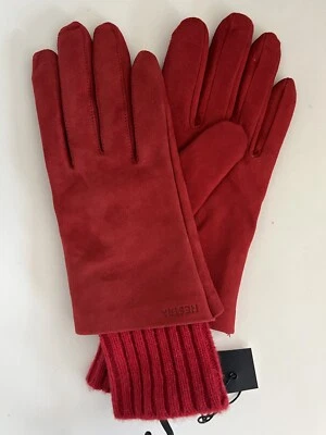 NEW – Women’s Hestra Hairsheep Suede Knit wool Lining Glove – Red– Size 7 - Image 1 of 4