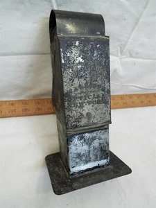 Antica lanterna da tavolo candela scatola di latta primitiva ottico McAllister New York - Foto 1 di 6