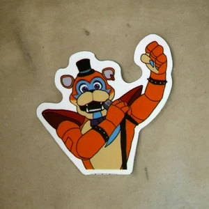 FNAF Five Nights at Freddy's Glamrock Freddy Fazbear Microphone Singing Sticker - Picture 1 of 2