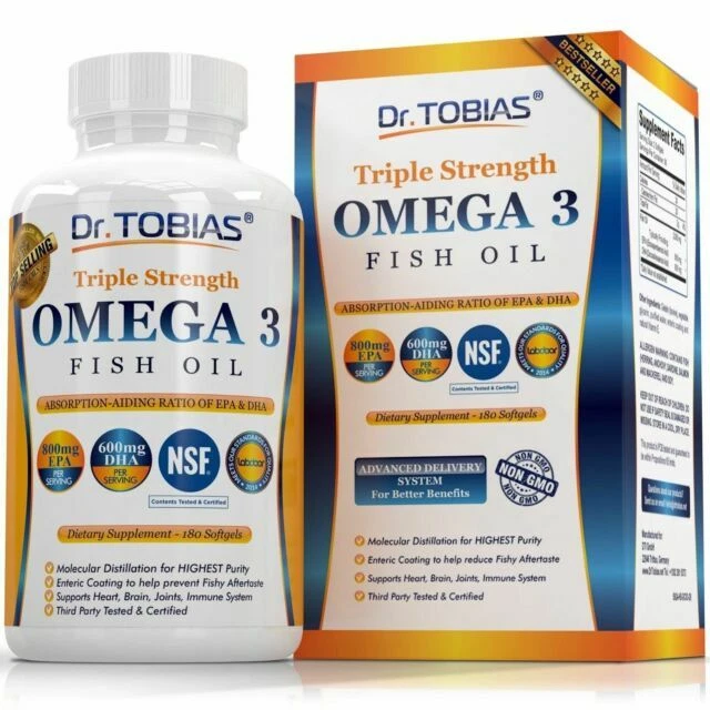 Aceite de pescado Dr. Tobias Omega 3 - Suplemento nutricional dietético triple fuerza...  Foto 1 de 1