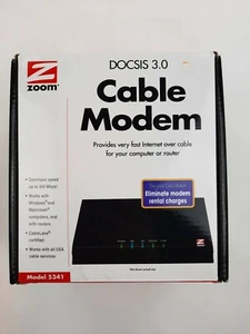 Zoom DOCSIS 3.0 Cable Modem 343 Mbps Speed 5341-00-03J GB - Picture 1 of 5