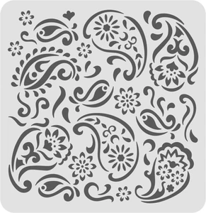 8"x8" Clear Plastic Stencil - Paisley (ME55)***** - Picture 1 of 2