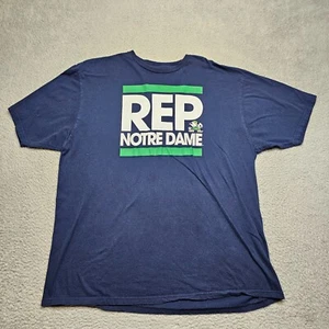 Notre Dame Shirt Herren 2XL Blau Kurzarm REP Adidas Athletic - Bild 1 von 16