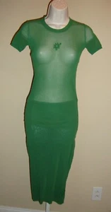BEAUTIFUL, SUPER RARE JEAN PAUL GAULTIER GREEN MESH SKIRT & TOP SET - Picture 1 of 8