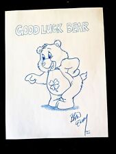 Brian Lemay Signed CARE BEARS Hand Penciled GOOD LUCK  8.5"x11" CONVENTION ART