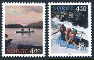 Norway 1036-1037,MNH.Michel 1123-1124. Norden,1993.Canoe on Lake,River rafting.